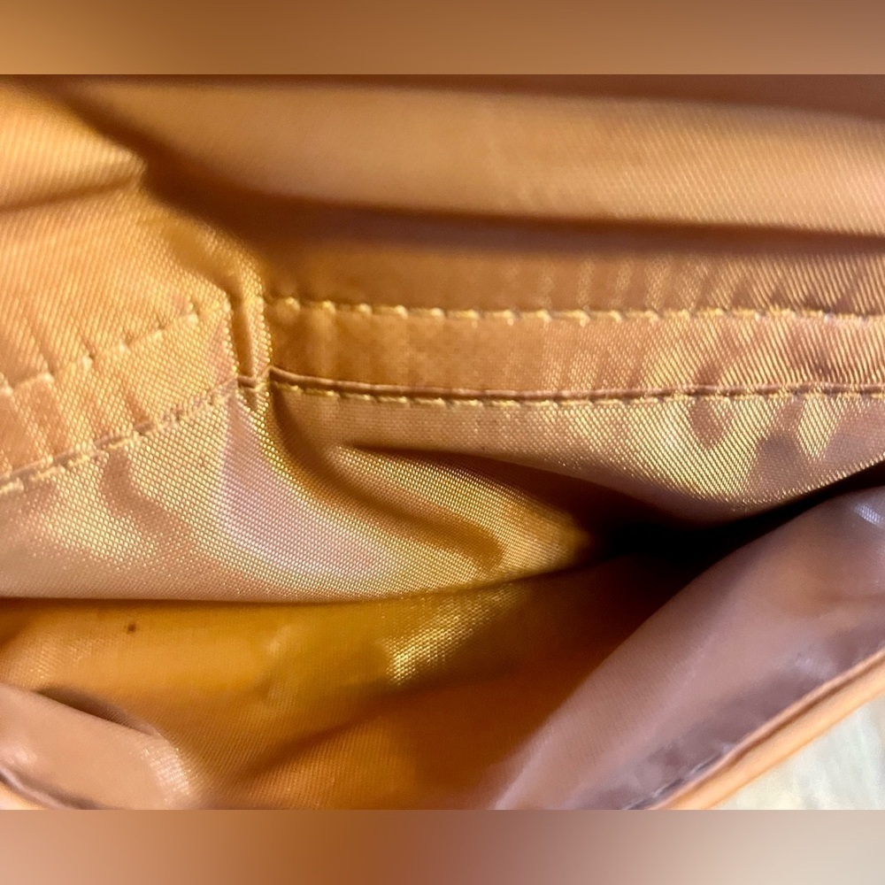 Bueno VTG Mustard Yellow Leather Crossbody Purse Silver Turn Lock Shoulder Bag - Picture 7 of 12